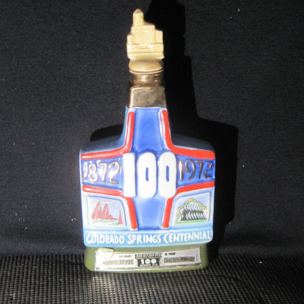 Jim Beam Colorado Springs Centennial Pike's Peak Whiskey Liquor Bottle Decanter